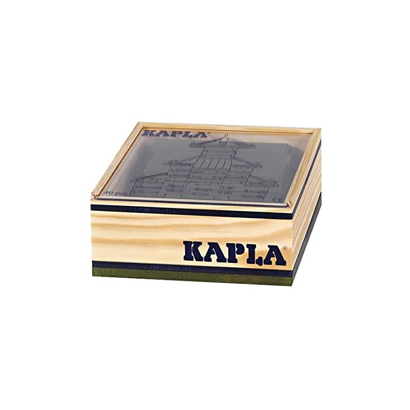 Kapla - Jeu de construction en bois - Carré vert - 40 Planchettes