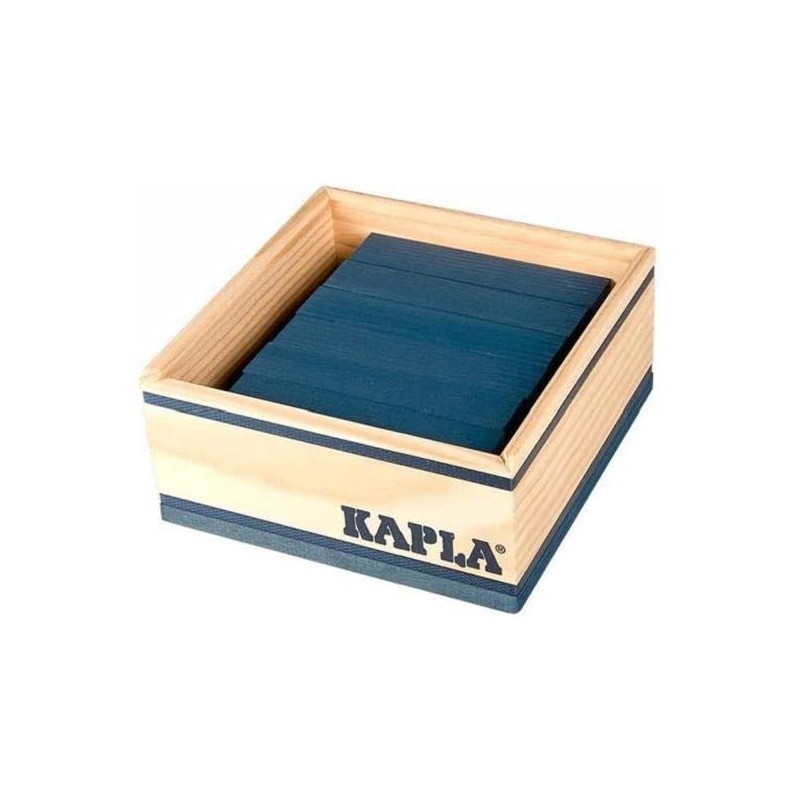 Kapla - Jeu de construction en bois - Carré bleu foncé - 40 planchettes