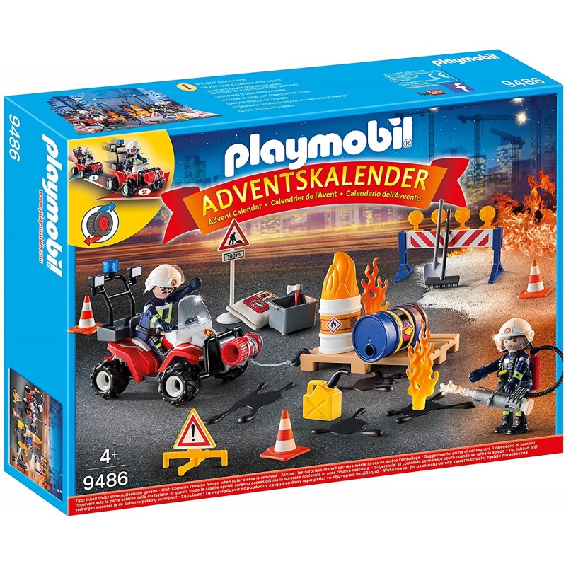 Playmobil - 9486 - Calendrier de l'avent - Pompiers et incendie de chantier