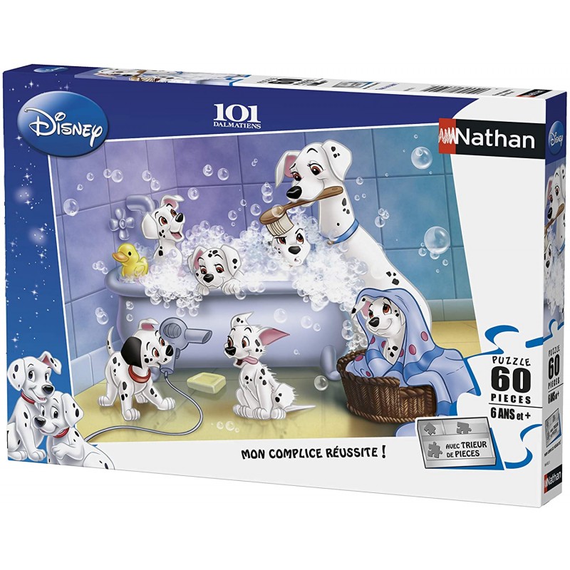 Nathan - Puzzle 60 pièces - Tous au bain ! - Disney 101 Dalmatiens