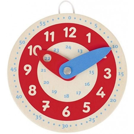 Goki - Jeu d'apprentissage - Horloge en bois - Petit modèle - Apprendre l'heure