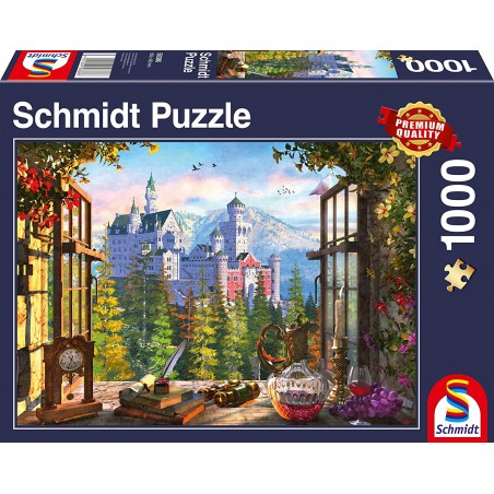 Schmidt - Puzzle 1000 pièces - Vue sur le château de conte de fées