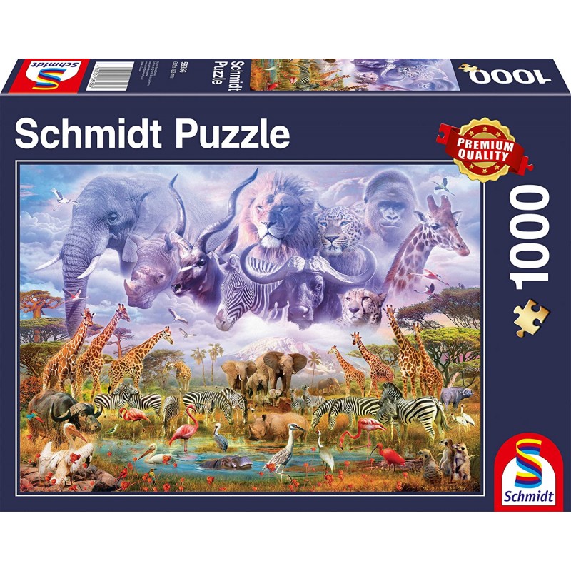 Schmidt - Puzzle 1000 pièces - Animaux au point d'eau