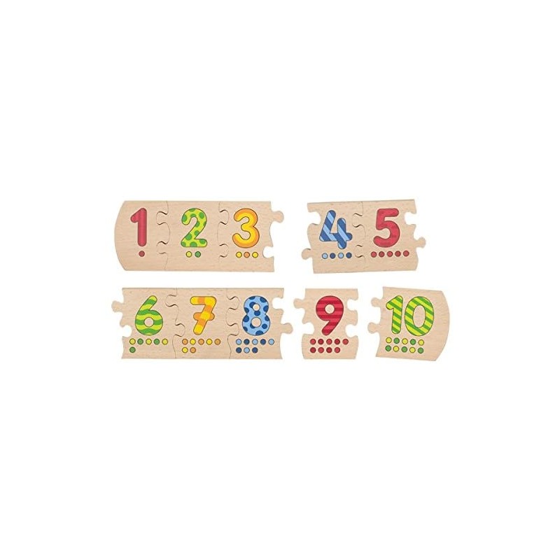 Goki - Jeu d'apprentissage en bois - Puzzle chiffres