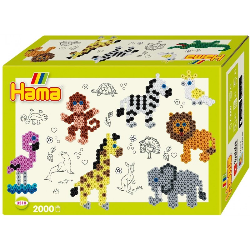 Hama - Perles - 3510 - Taille Midi - Boite Petit modèle animaux du zoo