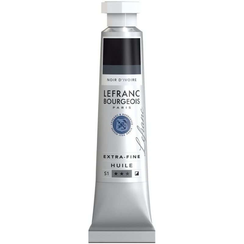 Lefranc Bourgeois - Peinture huile extra fine - 20ml - Noir d'ivoire