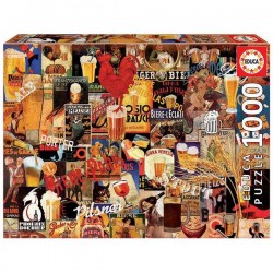 Educa - Puzzle 1000 pièces - Mosaique de bières vintage