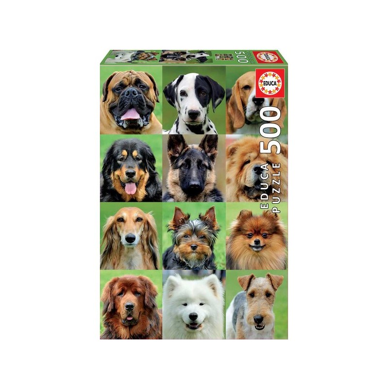 Educa - Puzzle 500 pièces - Mosaique de chiens