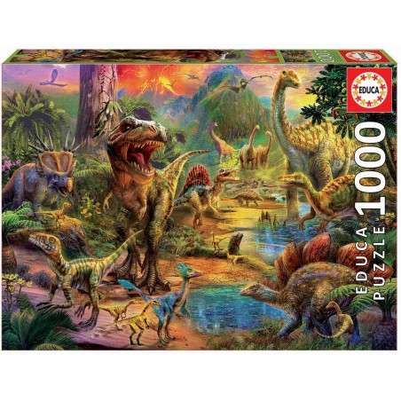 Educa - Puzzle 1000 pièces - Terre de dinosaures