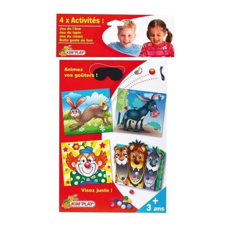 Kim Play - Kit de 4 activités pour animer les goûter d'anniversaire