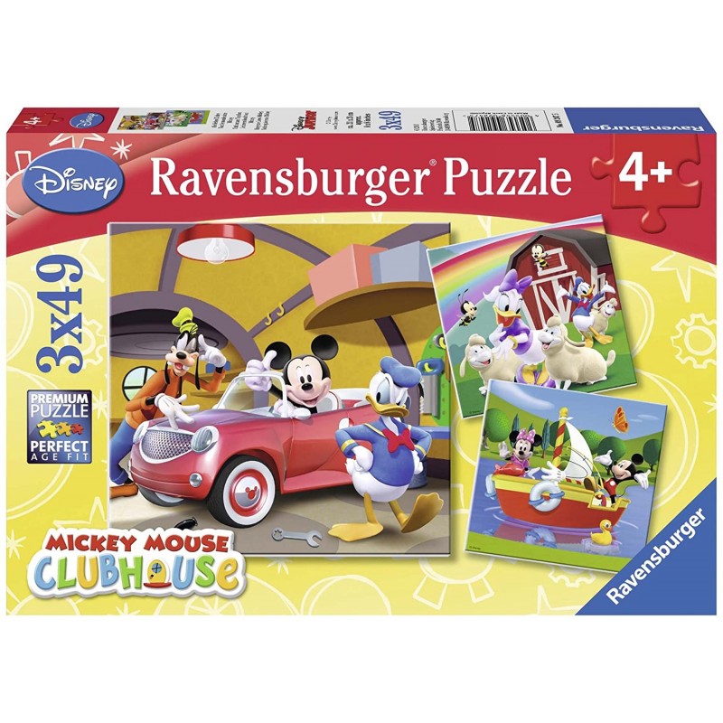 Ravensburger - Puzzles 3x49 pièces - Tout le monde aime Mickey - Disney