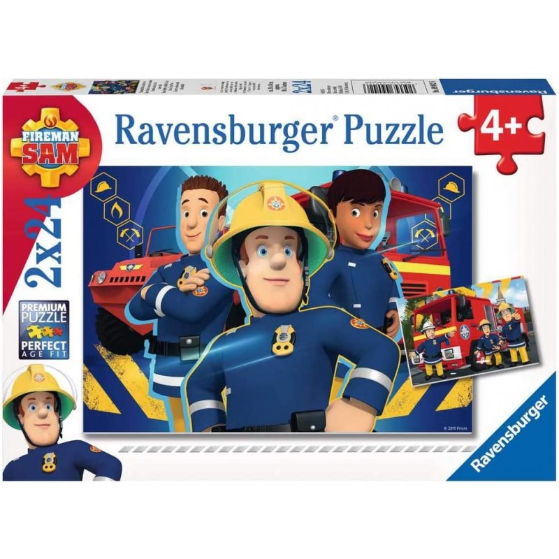Ravensburger - Puzzles 2x24 pièces - Sam t'aide dans le besoin - Sam le pompier