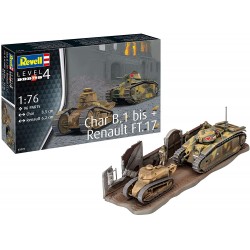 Revell - 3278 - Maquettes militaires - Char b.1 bis and renault ft.17