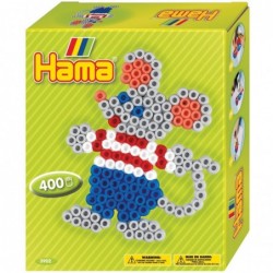 Hama - Perles - 3902 - Taille Midi - Boîte 400 perles et plaque souris