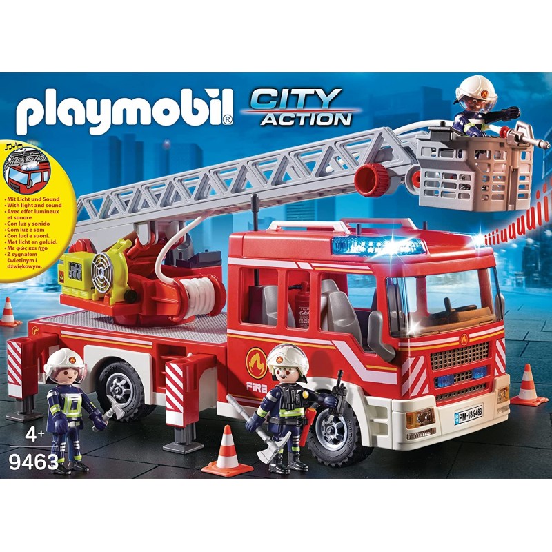 Playmobil - 9463 - Les pompiers - Camion de pompiers avec échelle pivotant