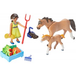 Playmobil - 70122 - Spirit - Apo avec cheval et poulain