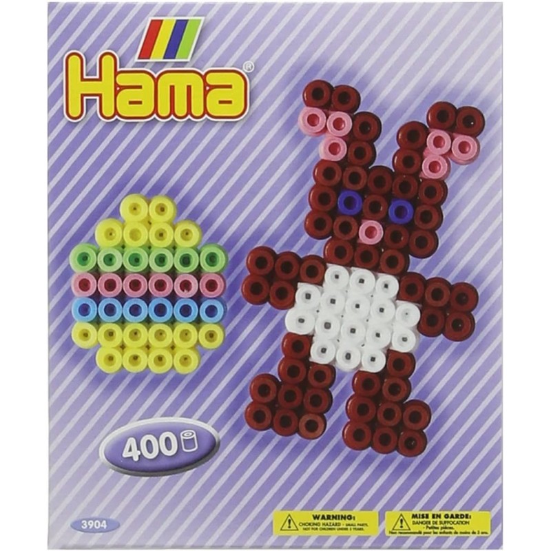 Hama - Perles - 3904 - Taille Midi - Boîte 400 perles et plaque lapin
