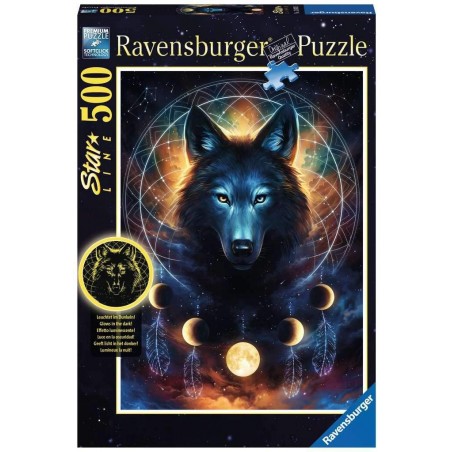 Ravensburger - Puzzle Star Line 500 pièces - Loup lumineux