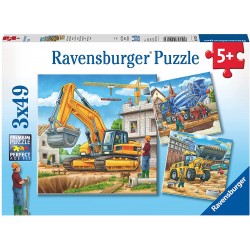 Ravensburger - Puzzles 3x49 pièces - Grands véhicules de construction