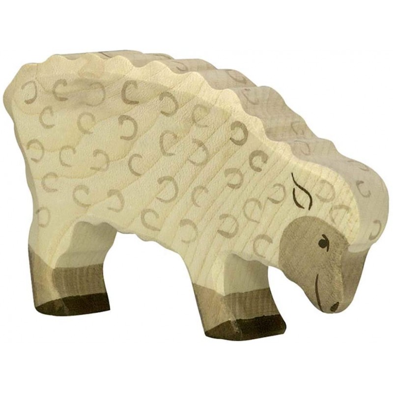 Holztiger - Figurine animal en bois - Mouton mangeant